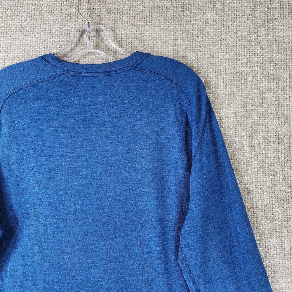 Smartwool Long Sleeve Baselayer Shirt Mens L Blue 100% Merino Wool Tee Top - Picture 9 of 12